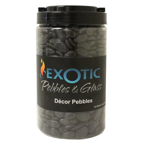 Exotic Pebbles 5 lbs Jar Polish Black Gravel Size