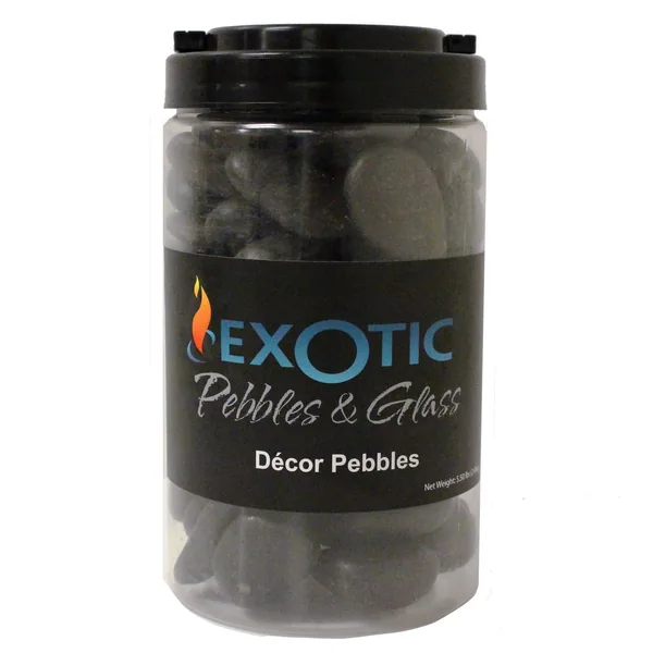 Exotic Pebbles 5 lbs Jar Polish Black Pebble Size