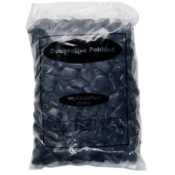 Exotic Pebbles 50 lbs Black Polished Pebbles 1/2"-1" - Image 2
