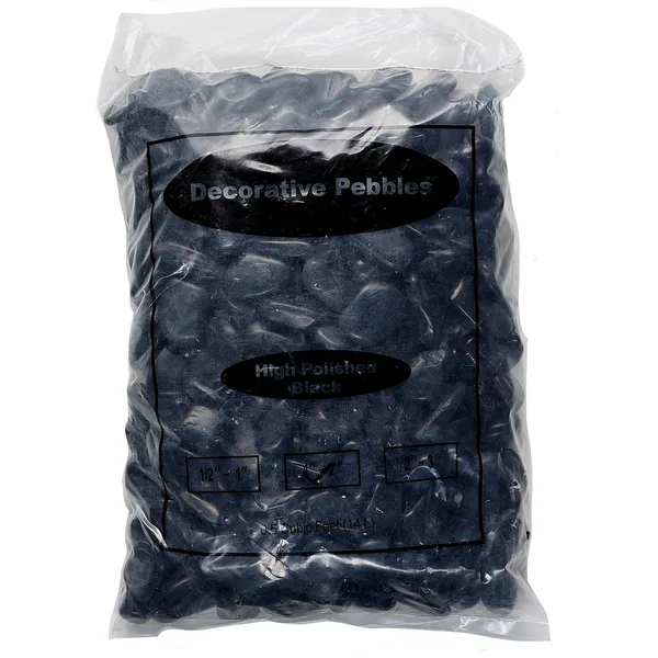 Exotic Pebbles 50 lbs Black Polished Pebbles 1/2"-1"