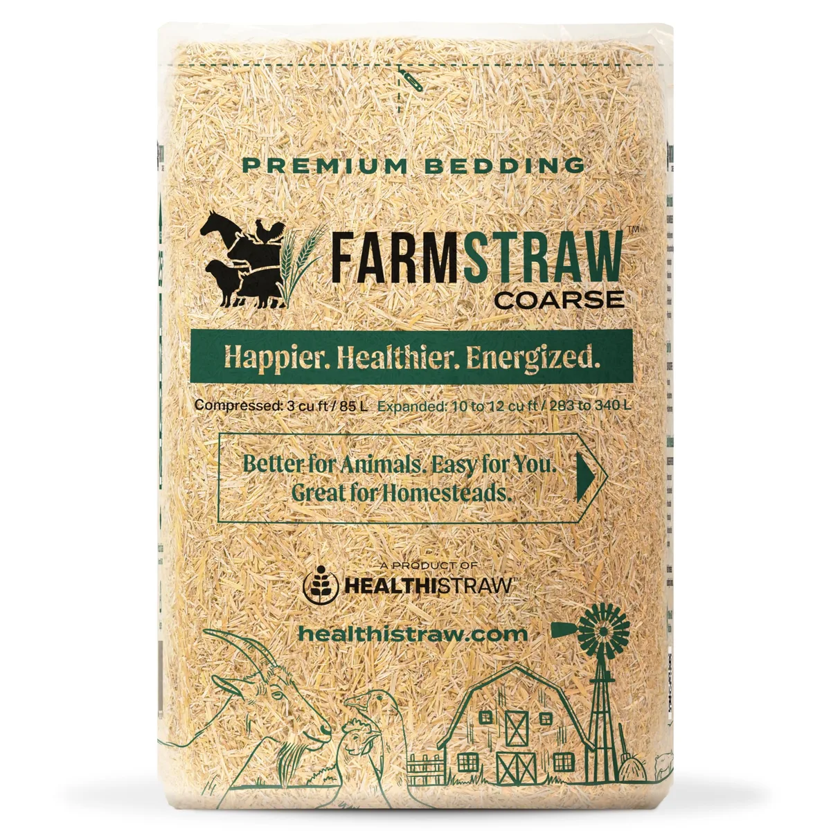 FarmStraw 3cf Coarse Animal Bedding Wheat Straw - Image 2