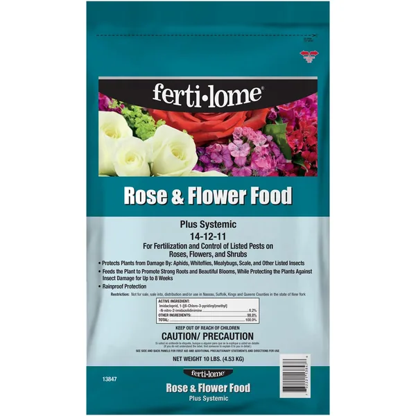 Fertilome 10 lbs Rose & Flower Food Plus Systemic 14-12-11