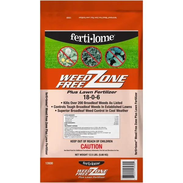 Fertilome 12.5 lbs Weed Free Zone Plus Lawn Fertilizer 18-0-6 - Image 2
