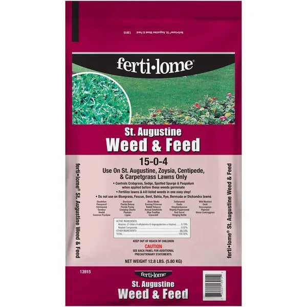 Fertilome 12.8 lbs St. Augustine Weed & Feed 15-0-4 - Image 2