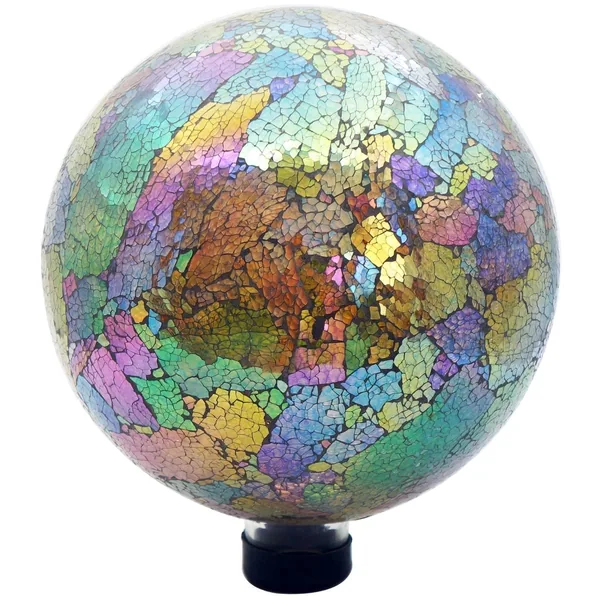 Gardener Select 10" Amber Colorful Tempered Glass Garden Globe