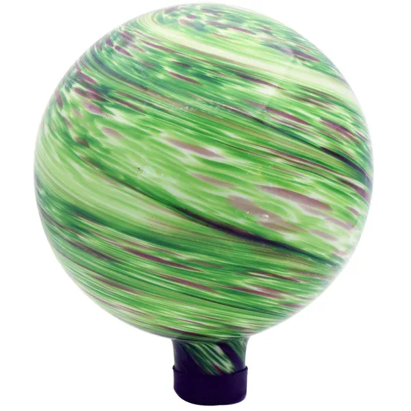 Gardener Select 10" Blue Green Swirl Planet Glass Garden Globe - Image 2