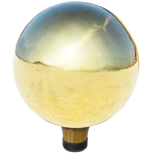 Gardener Select 10" Metallic Golden Orb Glass Garden Globe