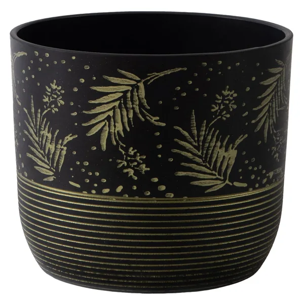 Gardener Select 11.8"x9.8" Mixed Stone Black Planter