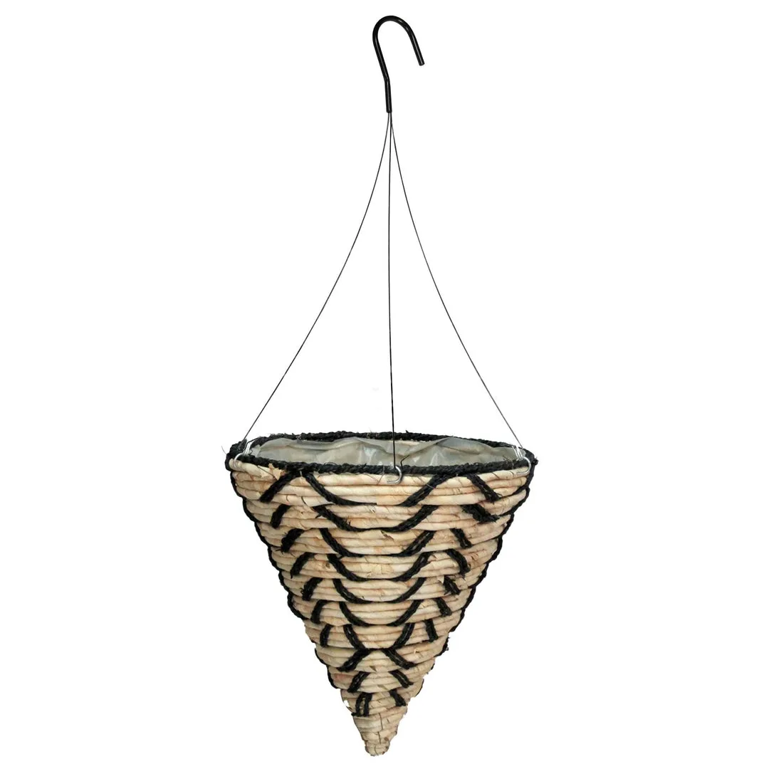 Gardener Select 12" Black Plaid Cone Hanging Basket 12"wx12"h - Image 2