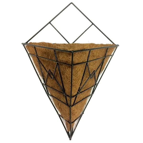 Gardener Select 12" Black Plaid Triangle Wall Basket 12"wx8"dx17"h
