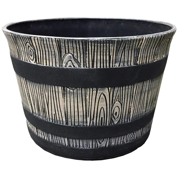 Gardener Select 12" Nat Whiskey Brl Round Planter - 1 Planter