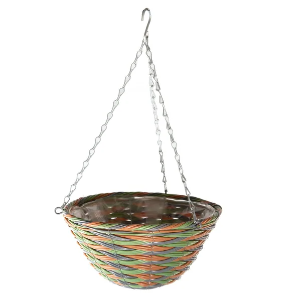 Gardener Select 12" Plastic Round Hanging Basket Grey/Orange/Green