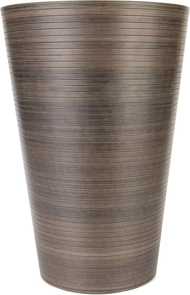 Gardener Select 12" Tall Round Planter Chocolate - Image 2
