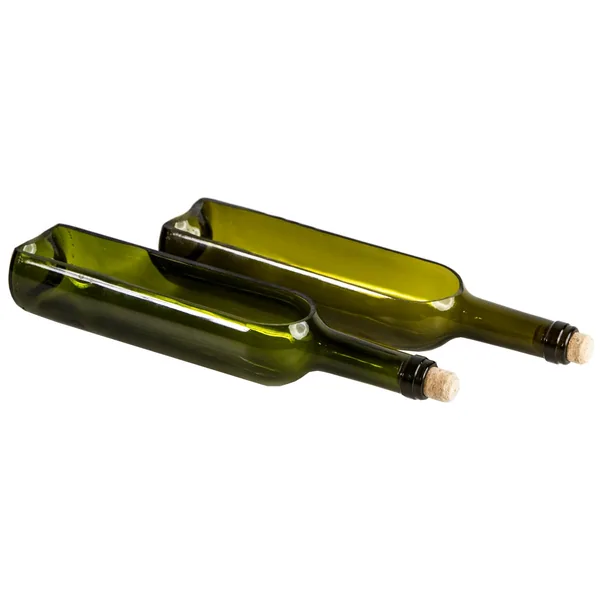 Gardener Select 12"x3" Glass Wine Bottle Planter Set of 2 Dark Green (8"x2" Opening at Top)