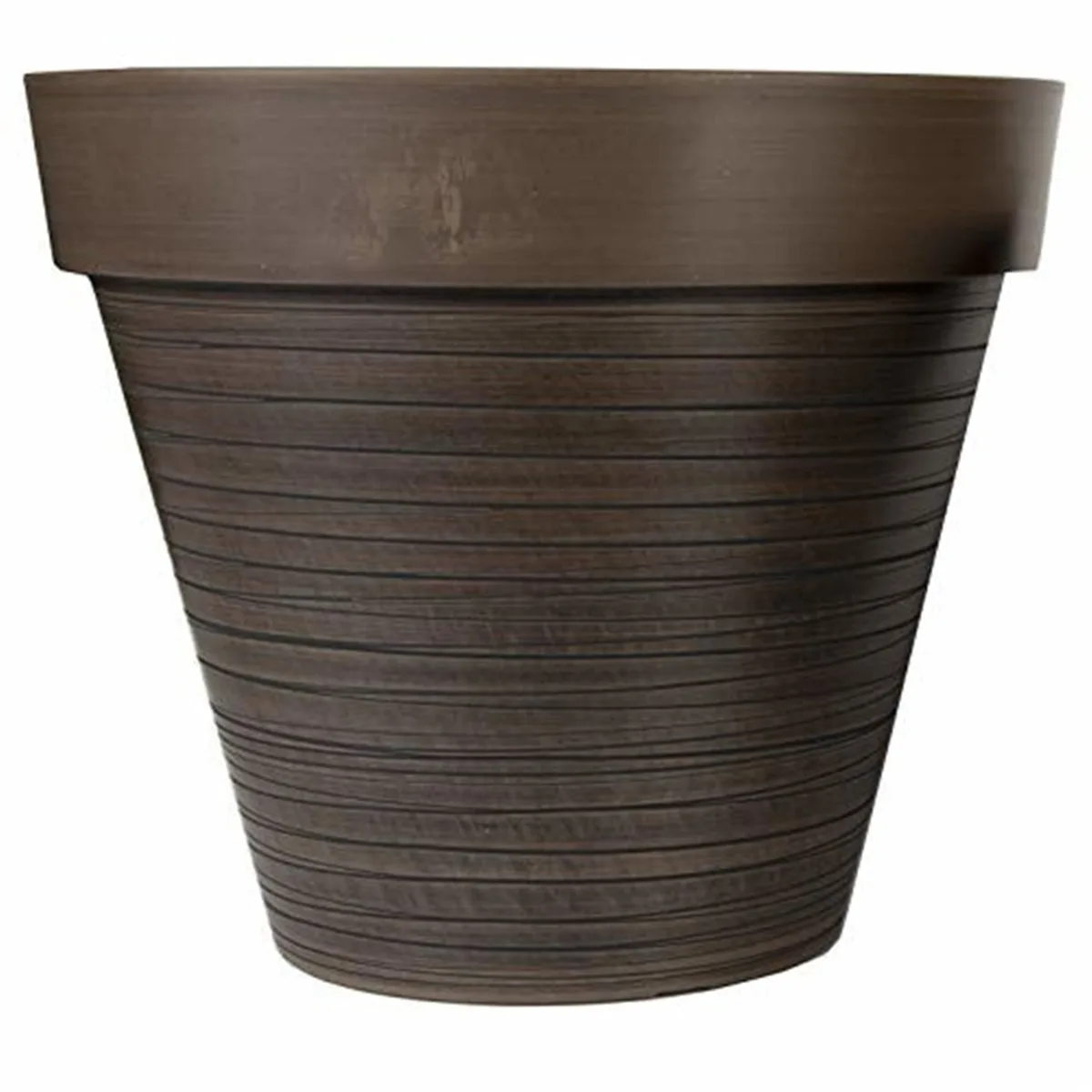 Gardener Select 14" Carved Finish with White Lines Chocolate Planter - Image 2
