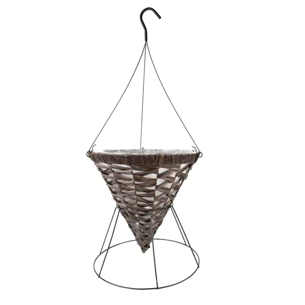 Gardener Select 14" Coffee Cone Hanging Basket with Black Stand & 3 Strand Black Stiff Hanger - Image 2