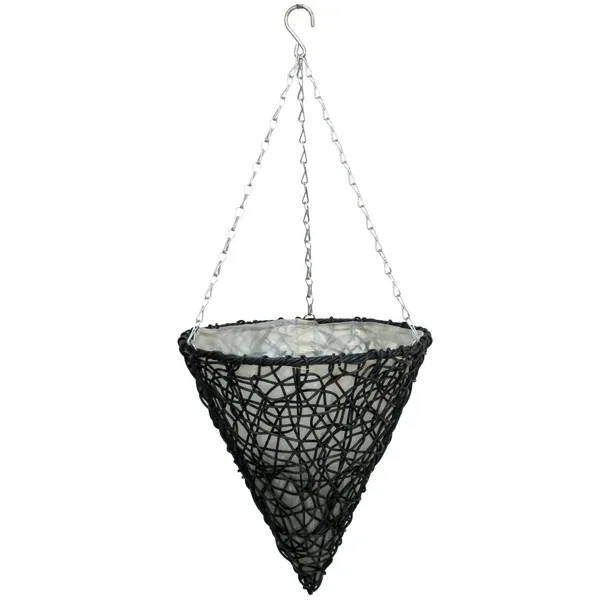 Gardener Select 14" Cone Hanging Basket Dark Blue Wicker - 1 Basket - Image 2