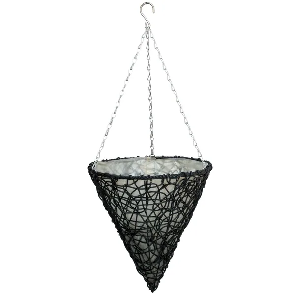 Gardener Select 14" Cone Hanging Basket Dark Blue Wicker - 1 Basket