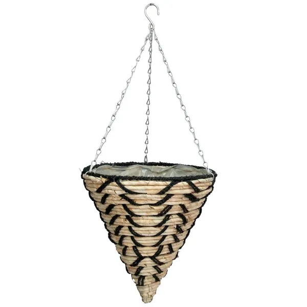 Gardener Select 14" Cone Hanging Basket White Wicker - 1 Basket - Image 2
