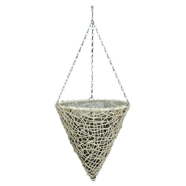 Gardener Select 14" Cone Hanging Basket White Wicker - 1 Basket