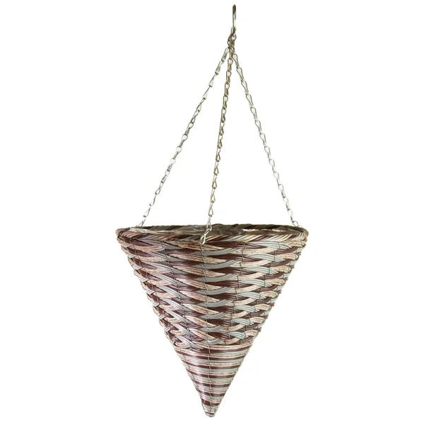 Gardener Select 14" Cone Mix Color Plastic Hanging Basket w/ Chain Hanger - 1 Basket