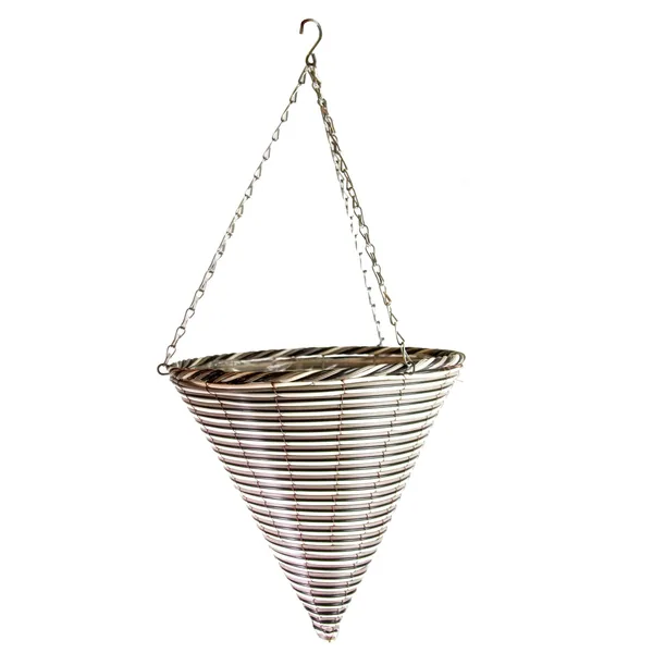 Gardener Select 14" Cone White/ Black Plastic Hanging Basket w/ Stiff Hanger