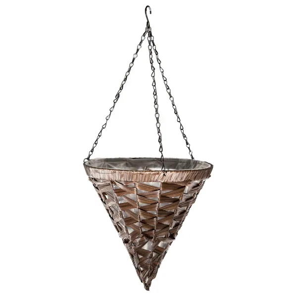 Gardener Select 14" Hanging Basket Cone Coffee Wicker 3 Strand