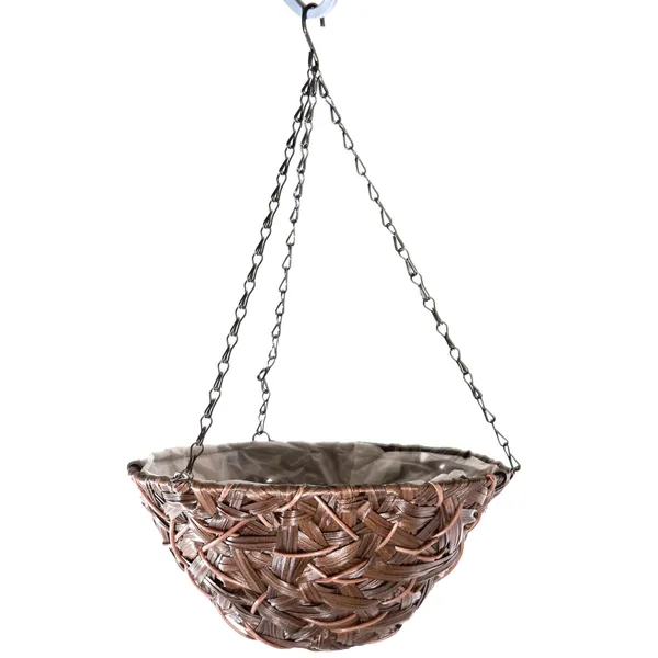 Gardener Select 14" Hanging Basket Round Brown Wicker 3 Strand Hanger