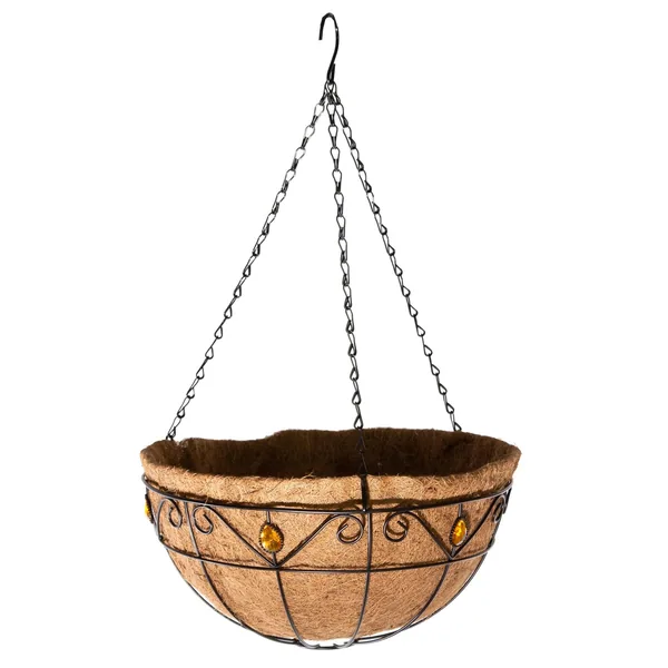 Gardener Select 14" Hanging Basket with Yellow Jewel Decoration — Case of 6