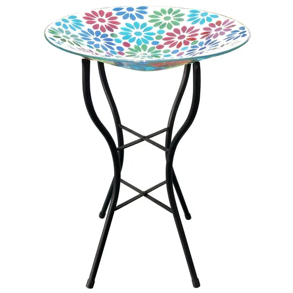 Gardener Select 14" Purple Haze Glass Birdbath w/Stand - Image 2