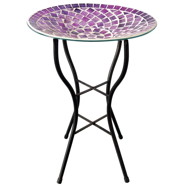 Gardener Select 14" Purple Haze Glass Birdbath w/Stand