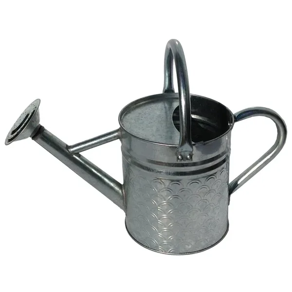Gardener Select 2.4L.63G Watering Can Galvanized Finish Textured Pattern - Image 2
