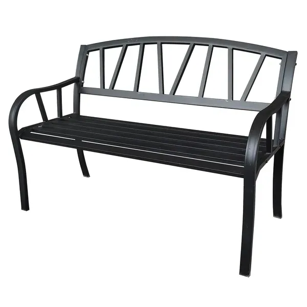 Gardener Select 4' Contemporary Bench Black Iron - Image 2