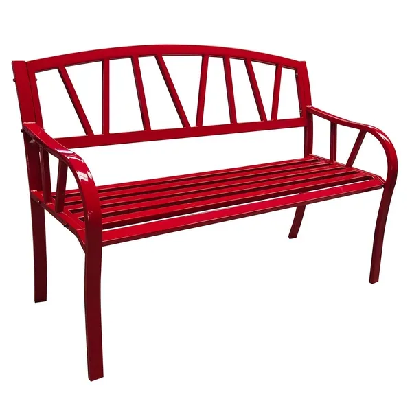 Gardener Select 4' Contemporary Bench Red Iron - Image 2