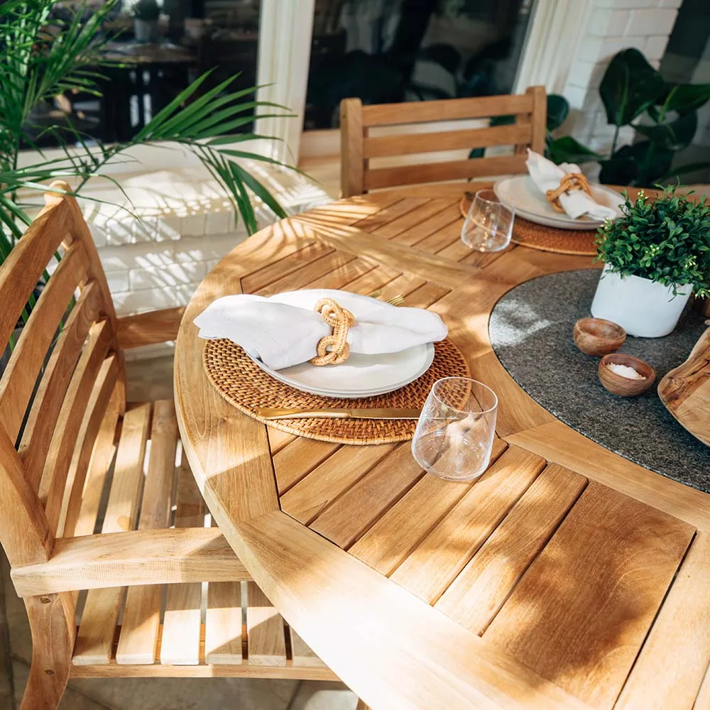 Gardener Select 4' Teak Dining Table Lazy Susan - Image 2