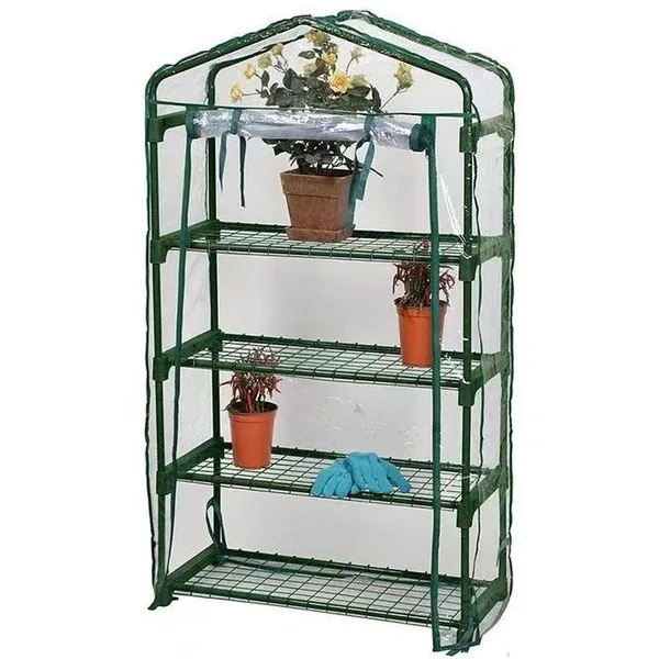 Gardener Select 4 Ventilated Shelf Small Greenhouse with Heavy Duty Transport Cover