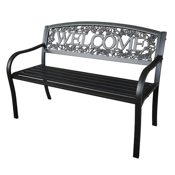 Gardener Select 4' Welcome Bench Black, Aluminum & Iron