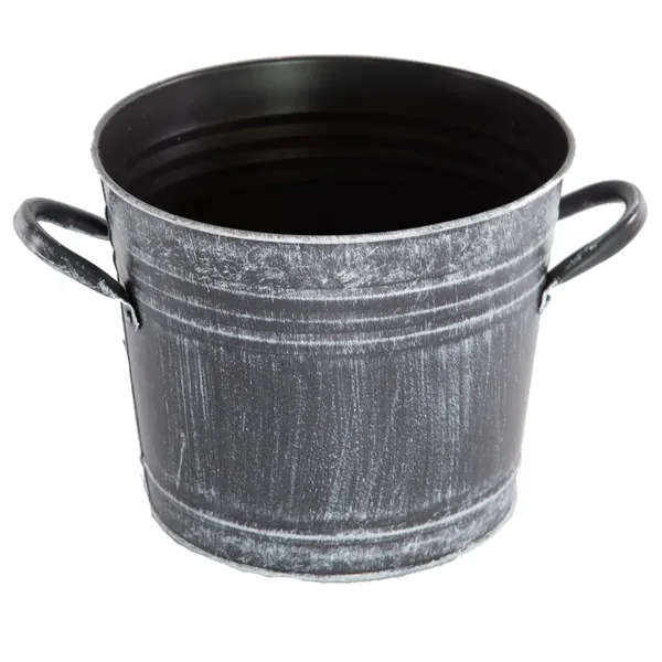 Gardener Select 8" Bucket Planter Antique Black 8"x6.3"x6.5" - Image 2
