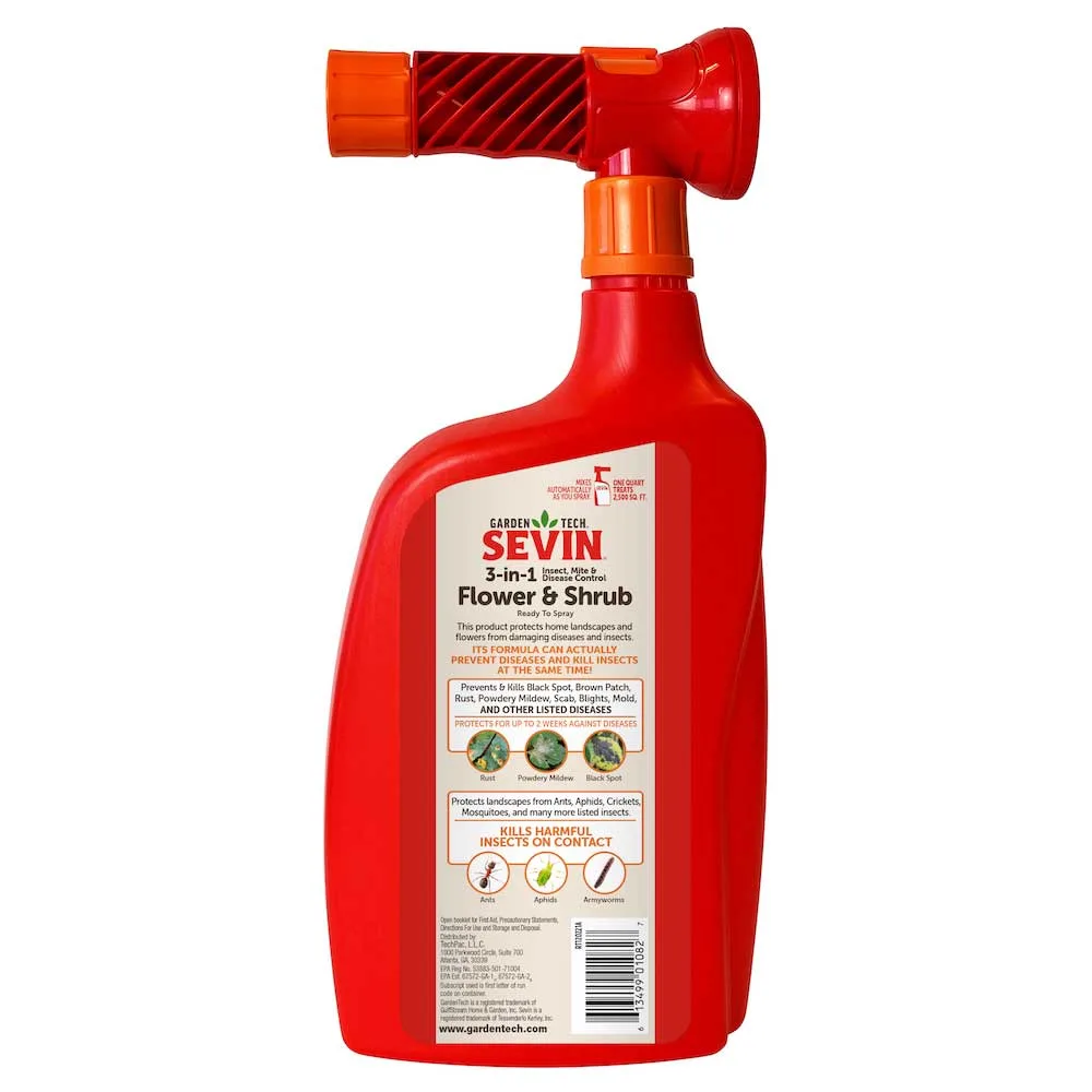 GardenTech 32oz Sevin 3-in-1 Flower & Shrub Lambda-Cyhalothrin Ready to Spray - Image 2