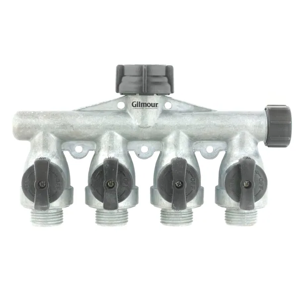 Gilmour Aluminum 4 Way Full Flow Shut Off w Nut