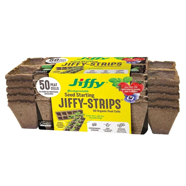 Jiffy 1.75" Peat Strips (5 Strips of 10 Pots)