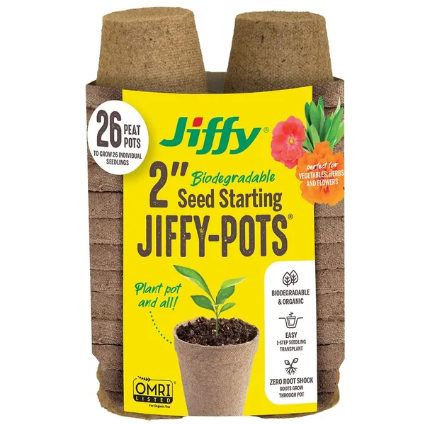 Jiffy 26pk 2" Round Peat Pots Bonus Pack
