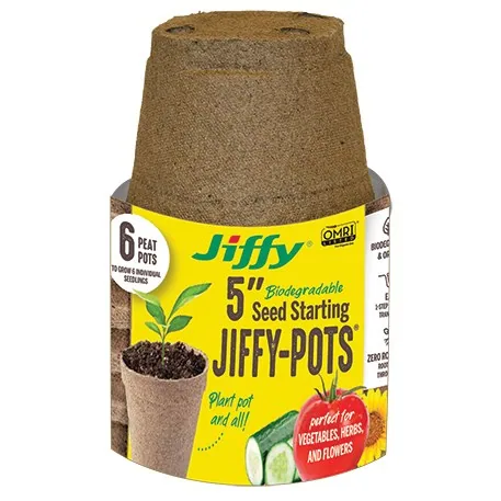 Jiffy 6pk 5" Round Peat Pots