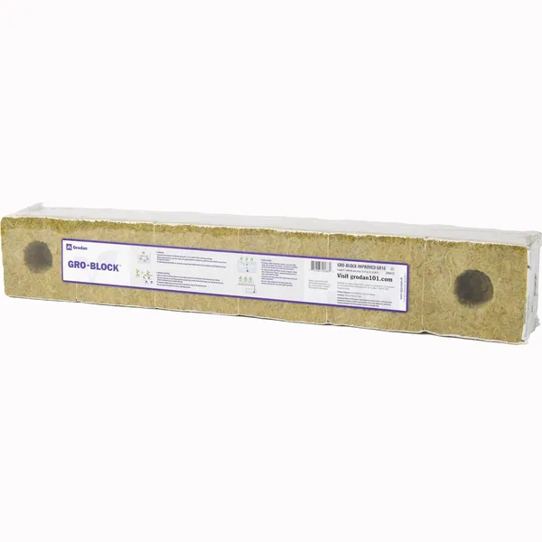 Grodan Gro-Block Improved GR10 - Large 4" (4x4x4) w/Hole - Shrinkwrap/Strip - Carton