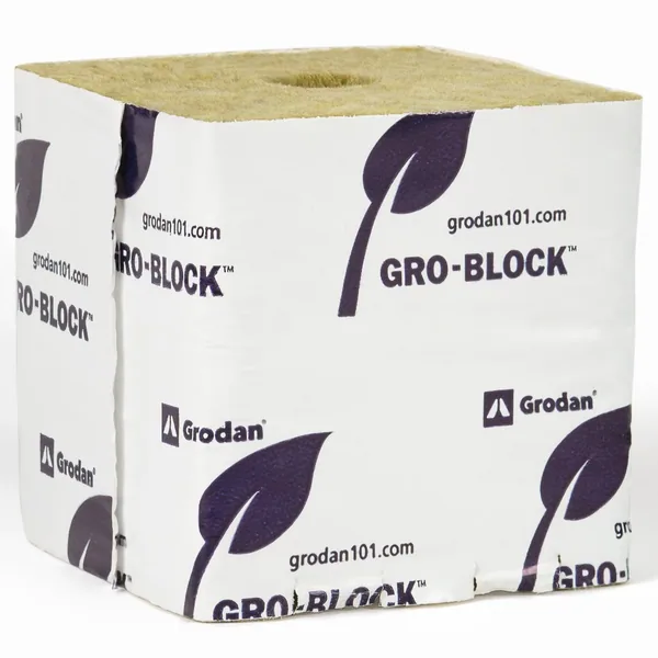 Grodan Gro-Block Improved GR10 Large 4" (4x4x4) w/Hole Strip (Carton of 144)