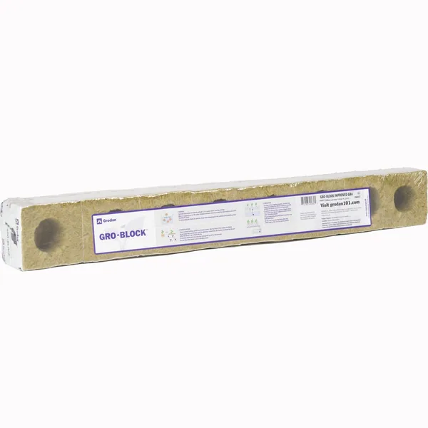 Grodan Gro-Block Improved GR4 - Small 3" (3x3x2.6) w/Hole - Shrinkwrap/Strip - Carton