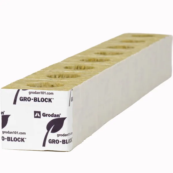 Grodan Gro-Block Improved GR4 - Small 3" (3x3x2.6) w/Hole - Strip - Carton
