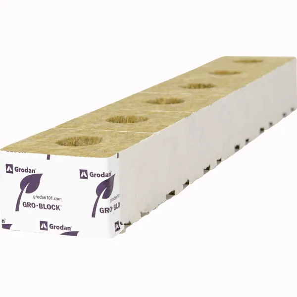 Grodan Gro-Block Improved GR6.5 Small 4" (4x4x2.6) w/Hole Strip (Carton of 216)