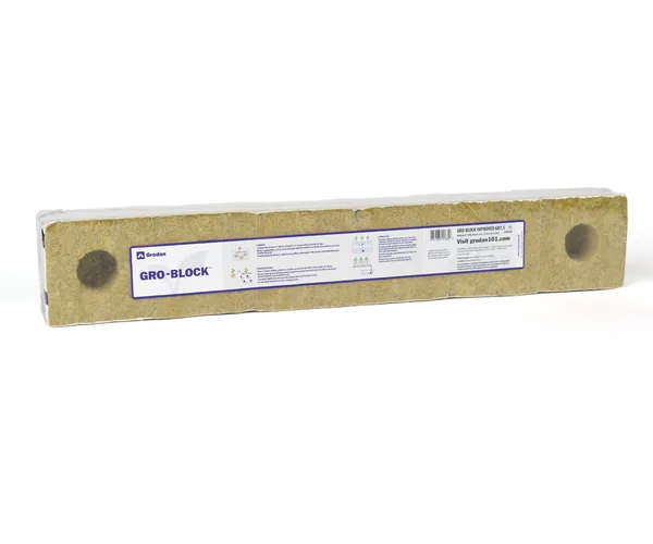 Grodan Gro-Block Improved GR7.5 - Medium 4" (4" x 4" x 3") w/Hole, Strip
