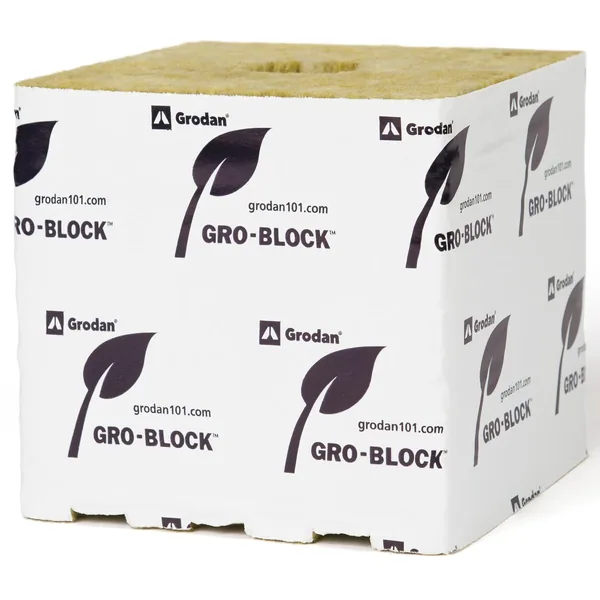 Grodan Gro-Block Improved Hugo (6x6x6) w/Hole — Pallet of 512